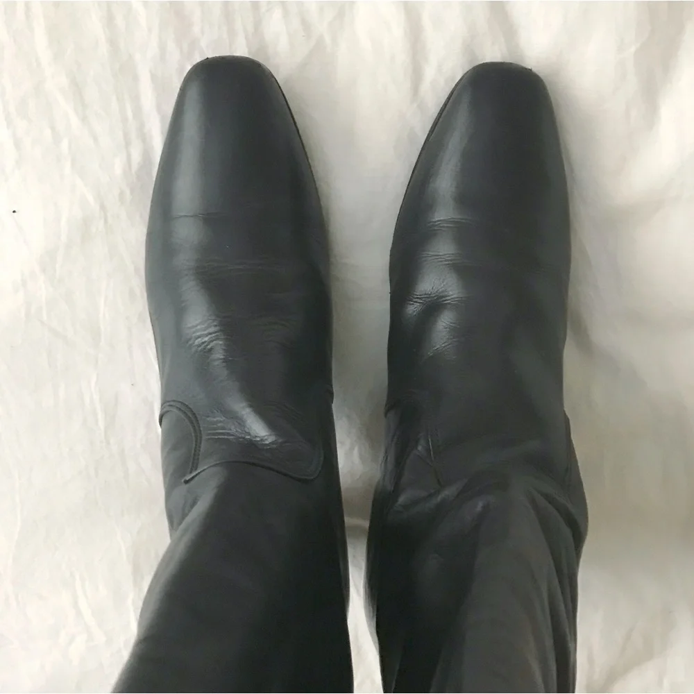 Ralph Lauren Over the Knee OTK Leather Block Heel Boots Black 8.5‍‍‍‍‍‍‍‍‍‍‍‍‍‍ - Picture 11 of 12